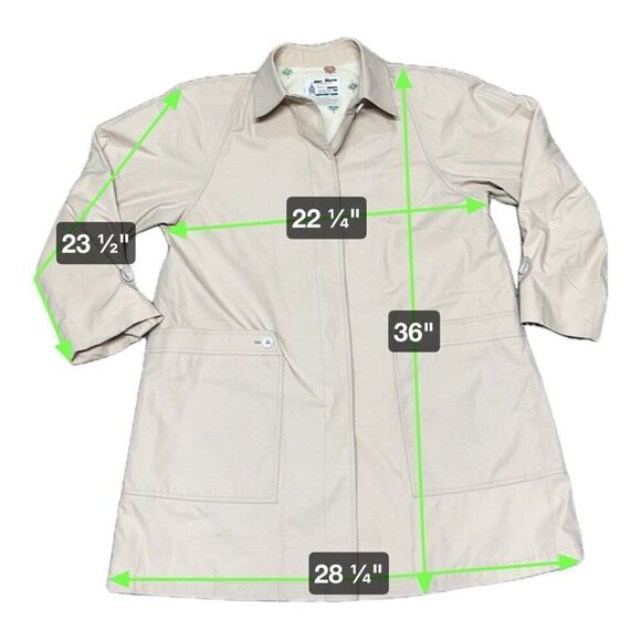 London Fog Tan Long Trench Coat Designed Liner 14R Womens Lined Mid Length Beige - Picture 6 of 7